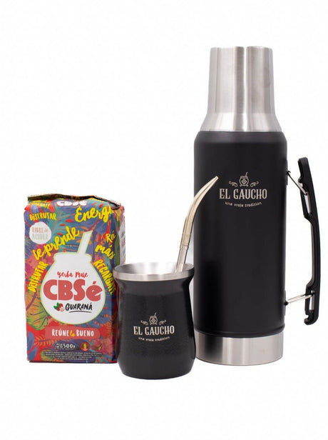 Pack Gaucho Alberdi thermos 1,2 L calebasse inox 250 ml bombilla yerba CBSe