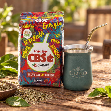 Pack Gaucho Salta : les produits du pack mis en scène, yerba maté El Gaucho