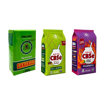 Pack Petit Format — Canarias Serena, CBSé Chocolat Dubaï & Mangue Piquante (3 × 250 g) — les paquets inclus dans le pack