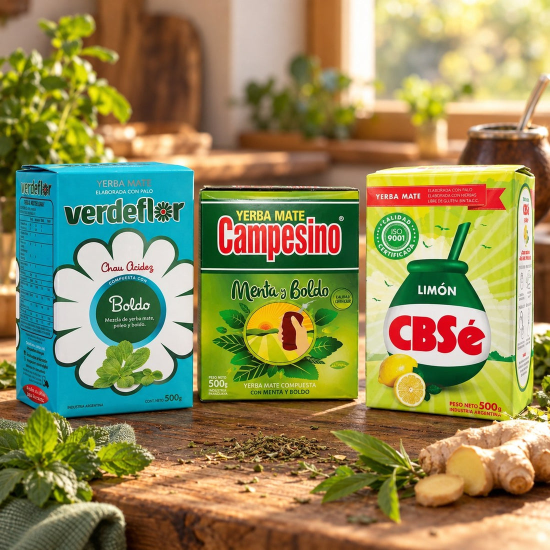 Pack Plantes & Fraîcheur : les produits du pack mis en scène, yerba maté El Gaucho