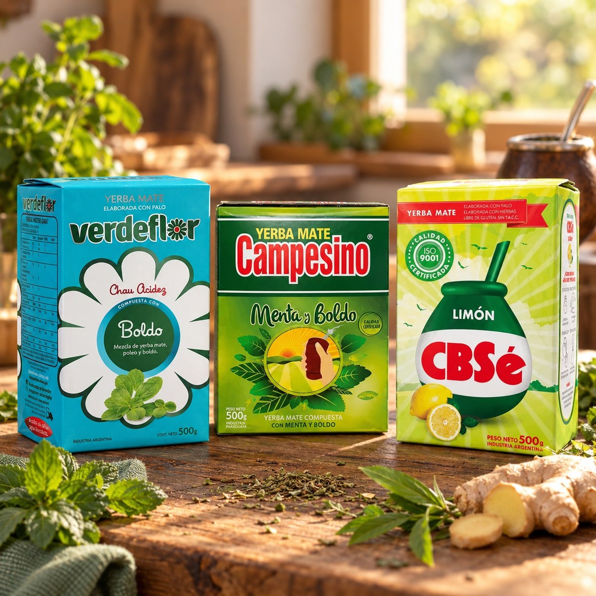 Pack Plantes & Fraîcheur : les produits du pack mis en scène, yerba maté El Gaucho
