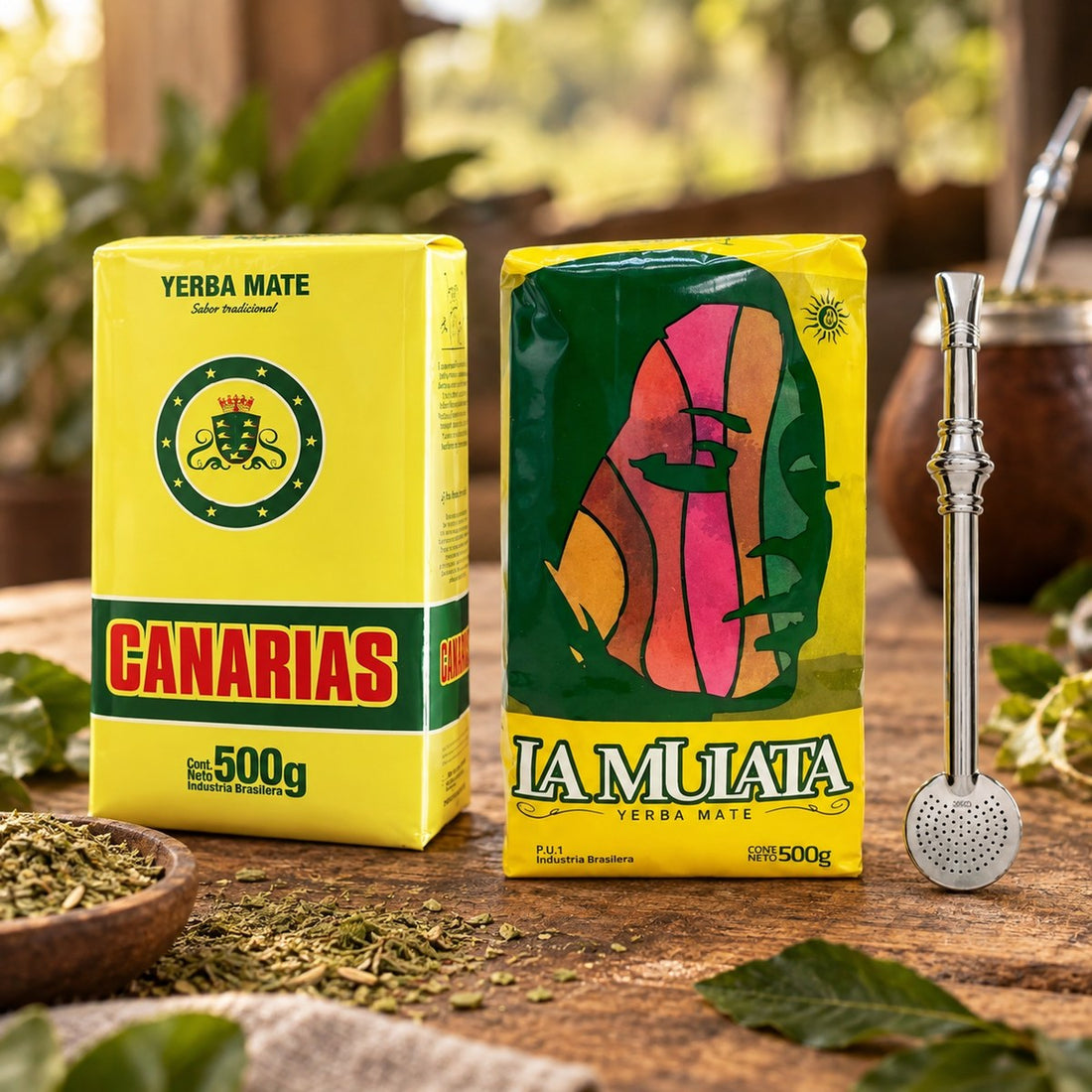 Pack Yerba Uruguayenne : les produits du pack mis en scène, yerba maté El Gaucho