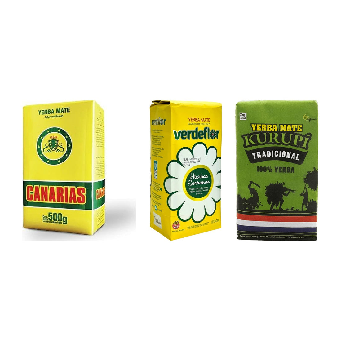 Pack Tour d'Amérique du Sud — 3 Pays, 3 Yerbas (1,5 kg) — les paquets inclus dans le pack
