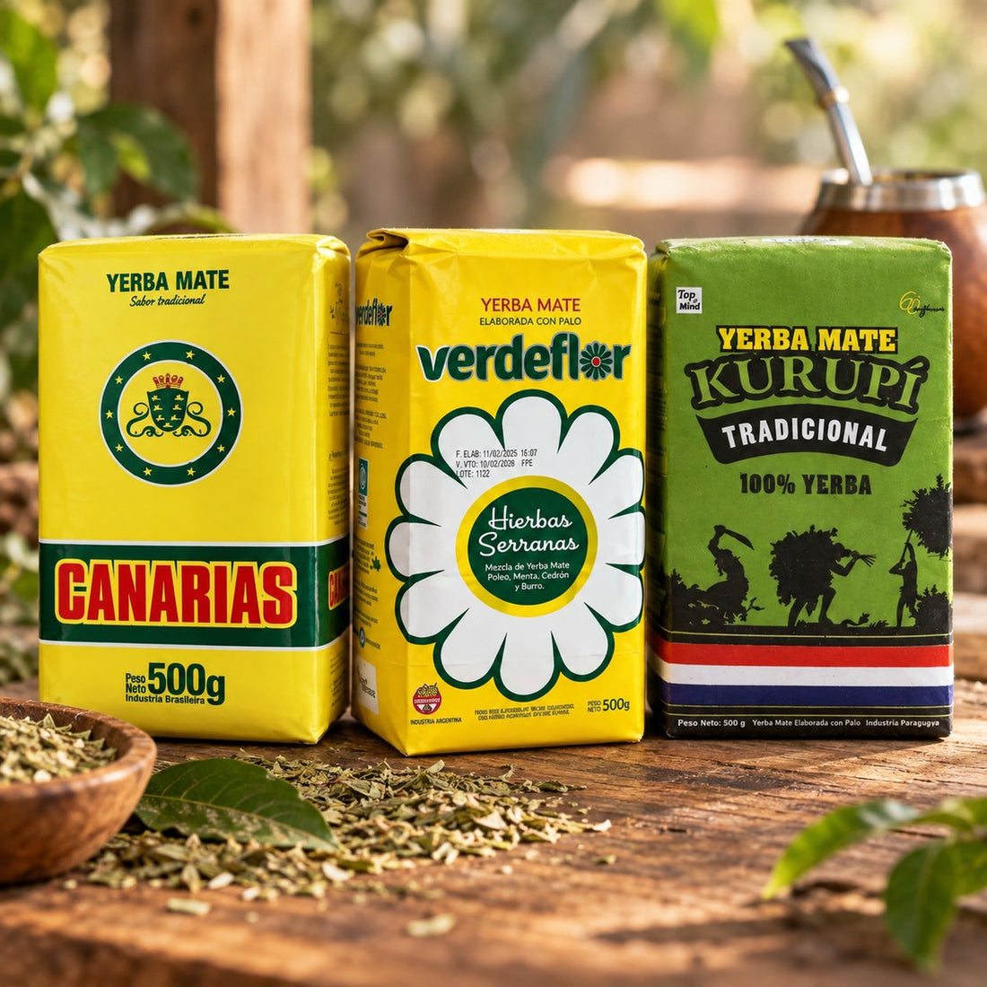 Pack Tour d'Amérique du Sud : les produits du pack mis en scène, yerba maté El Gaucho