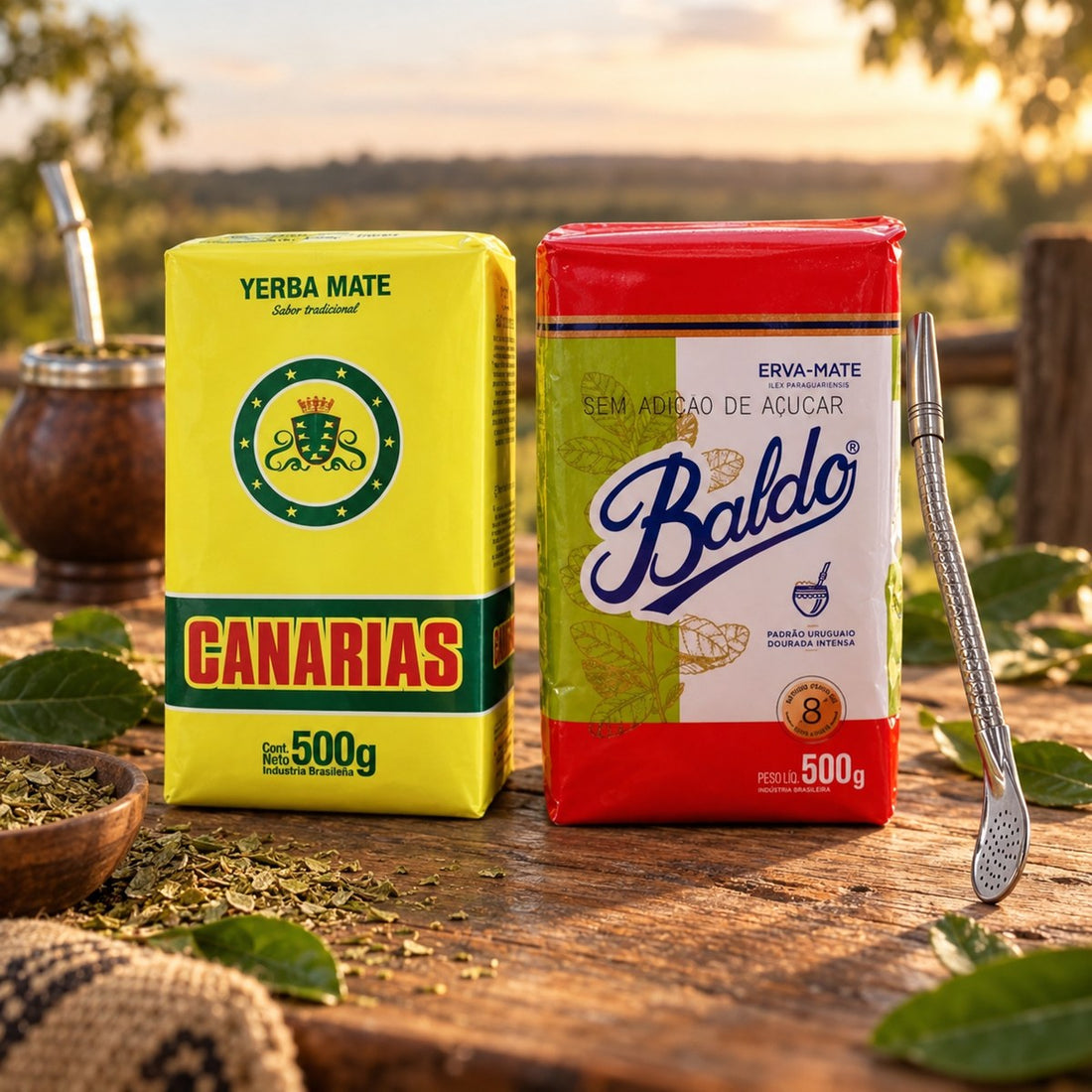 Pack Uruguayen : les produits du pack mis en scène, yerba maté El Gaucho
