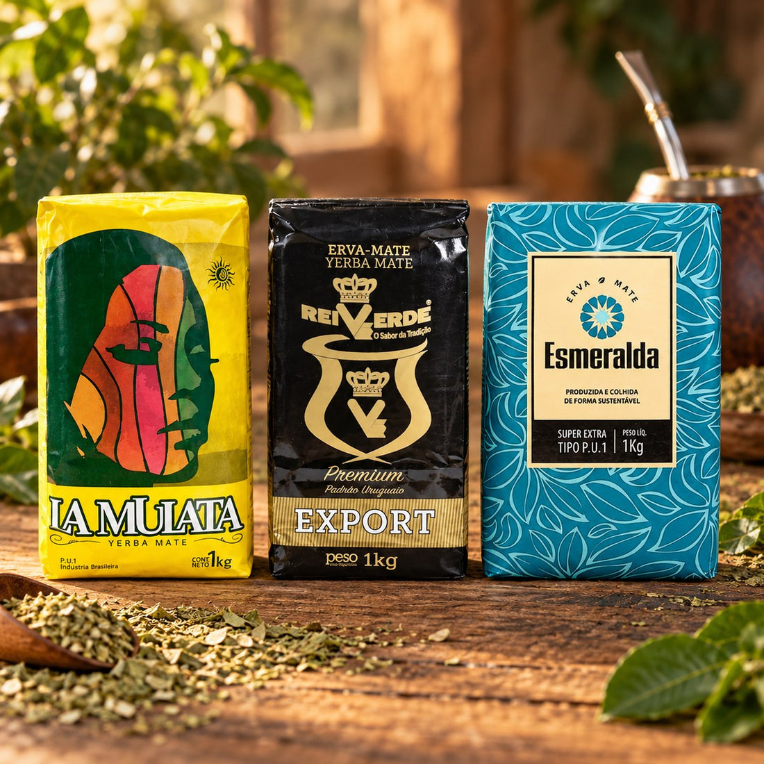 Pack Uruguayen Grand Format : les produits du pack mis en scène, yerba maté El Gaucho