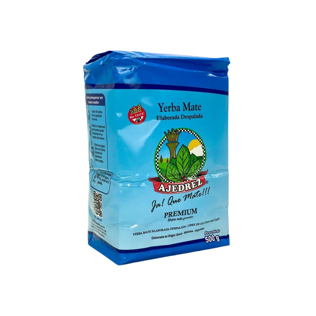 Ajedrez Premium 500 g, paquet bleu « Elaborada despalada – Hojas más grandes »