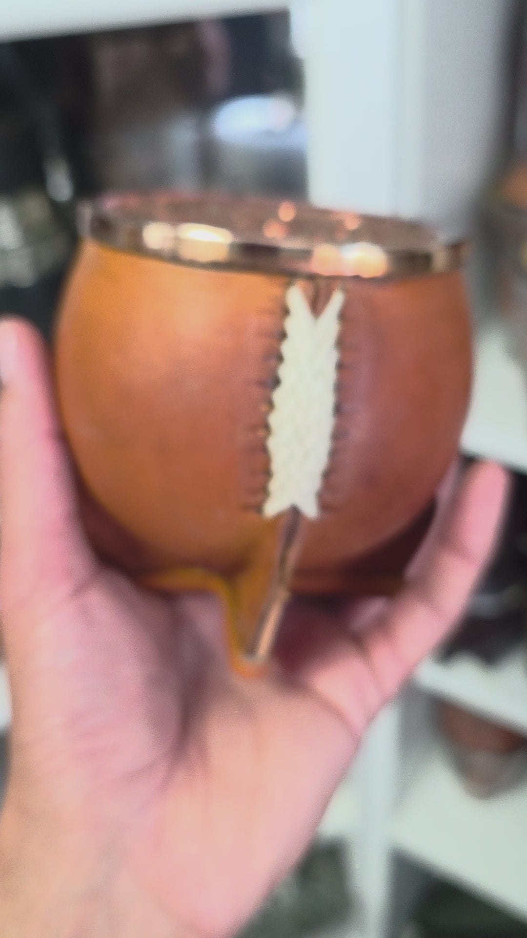 Maté Camionero « Orfebre » — Cuivre Ciselé & Cuir de Chèvre — Pièce N°2