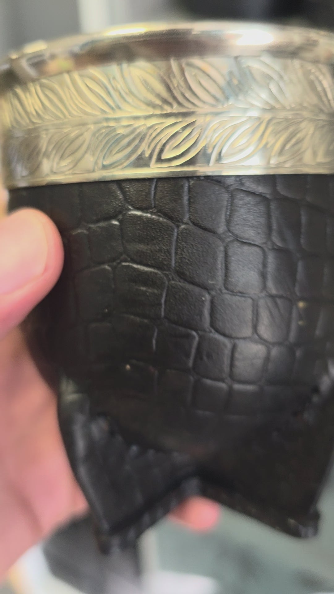 Maté Impérial Croco Noir — Courge & Cinta Floral N°1