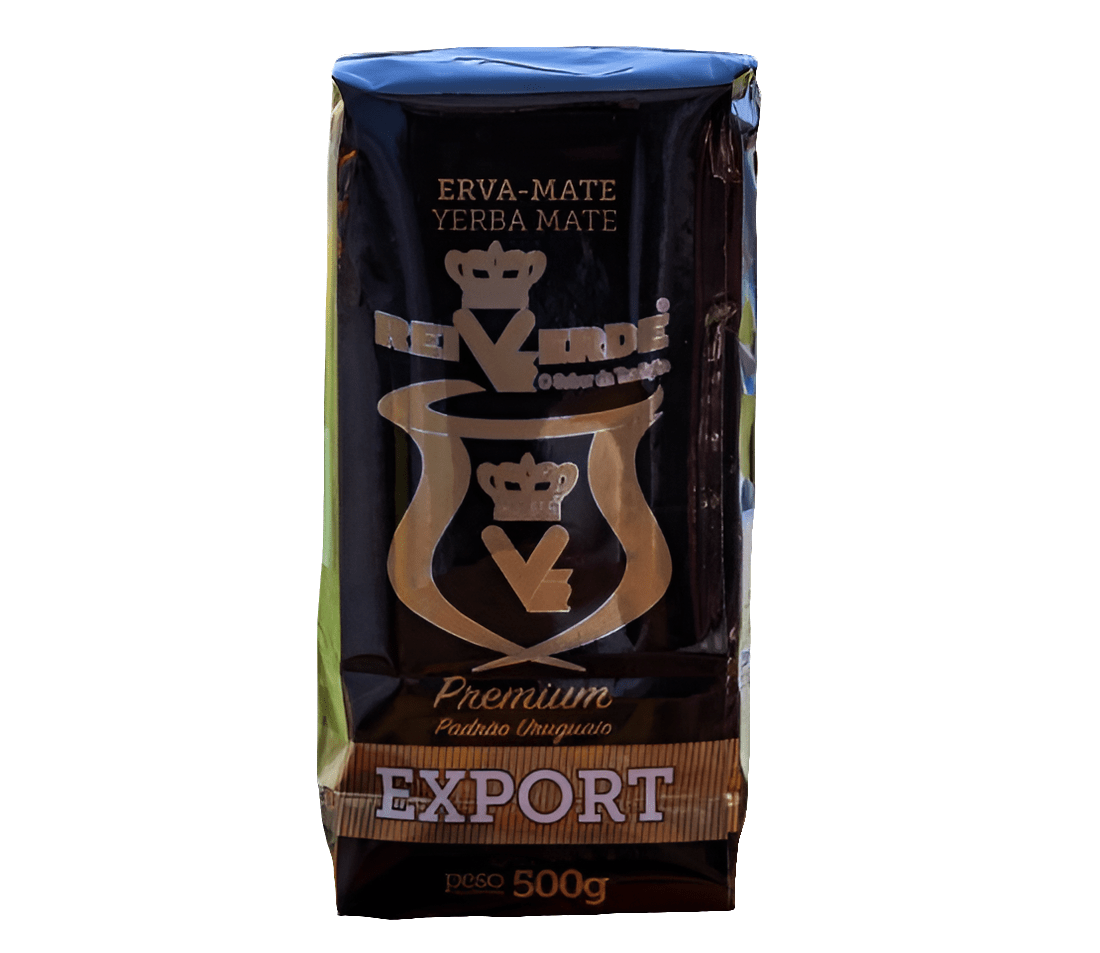 Paquet noir de yerba mate Rei Verde Export Premium PU1 disponible en 500g et 1kg, yerba mate uruguayenne premium haute intensité du Brésil