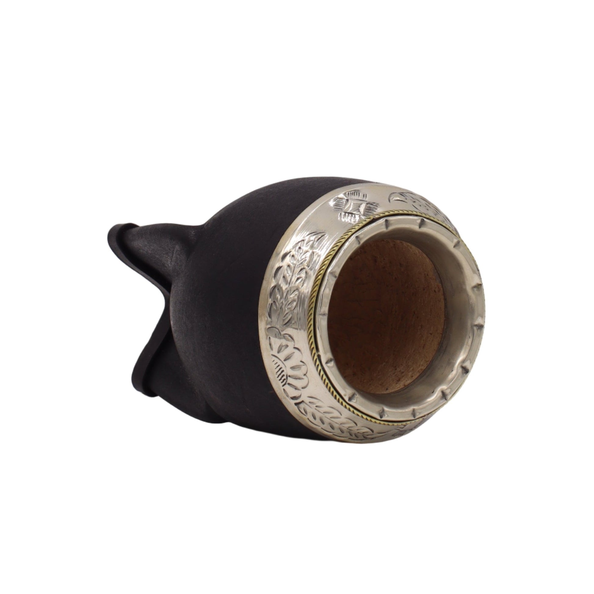 Torpedo Impérial en Cuir Lisse — Virole ciselée & couronne en bronze (250–260 ml) - El Gaucho