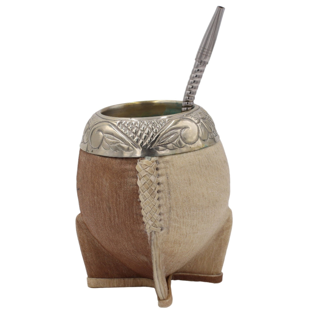 Torpedo "Pampa Sauvage" - Cuir Brut Bicolore & Virole Ciselée - El Gaucho