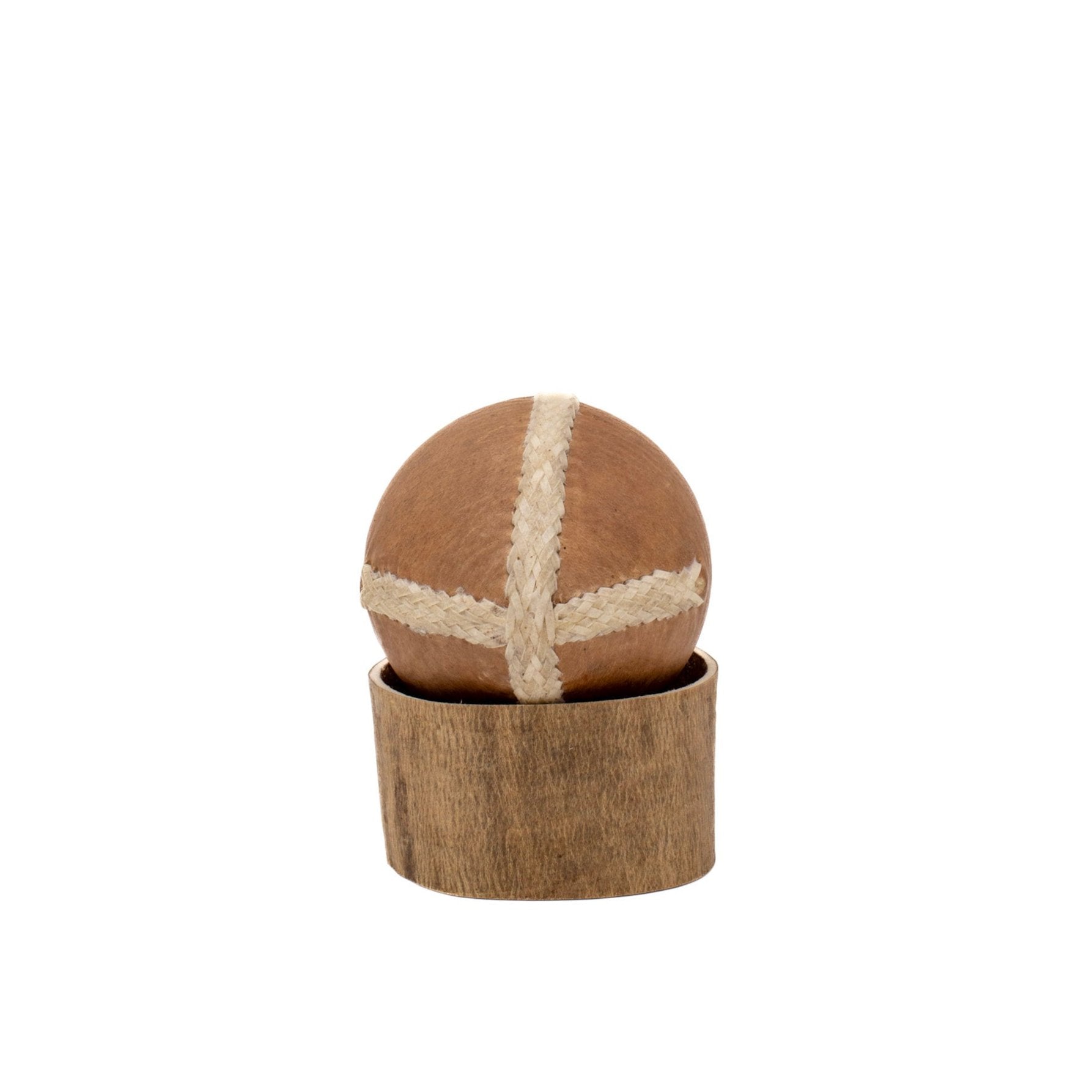 Dos : support cuir brut riveté, finitions artisanales patinées.