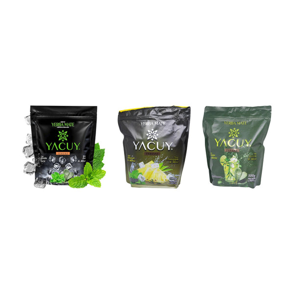 Trio Yacuy Tereré pour Mate Listo — Menta Ice, Ananas & Lemon Mint (1,5 kg)