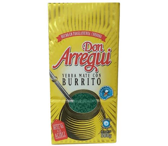 Paquet de 500g Don Arregui Yerba Mate avec Burrito (Aloysia polystachya), herbe aromatique argentine de Córdoba, emballage artisanal premium