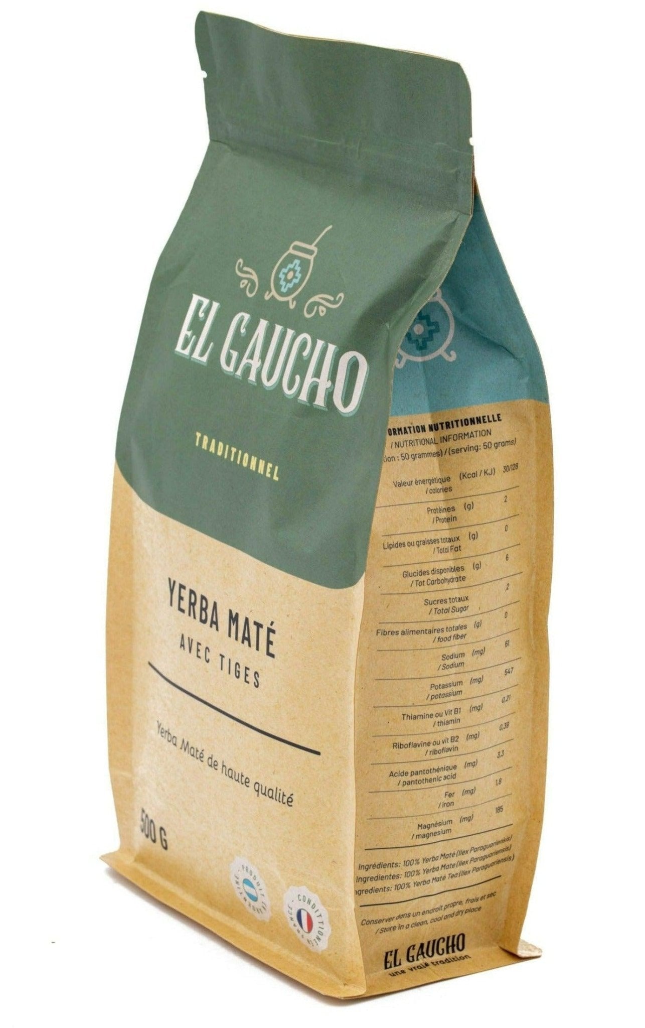 El Gaucho Traditionnel - Yerba Maté D'argentine 500g - El Gaucho une vraie tradition