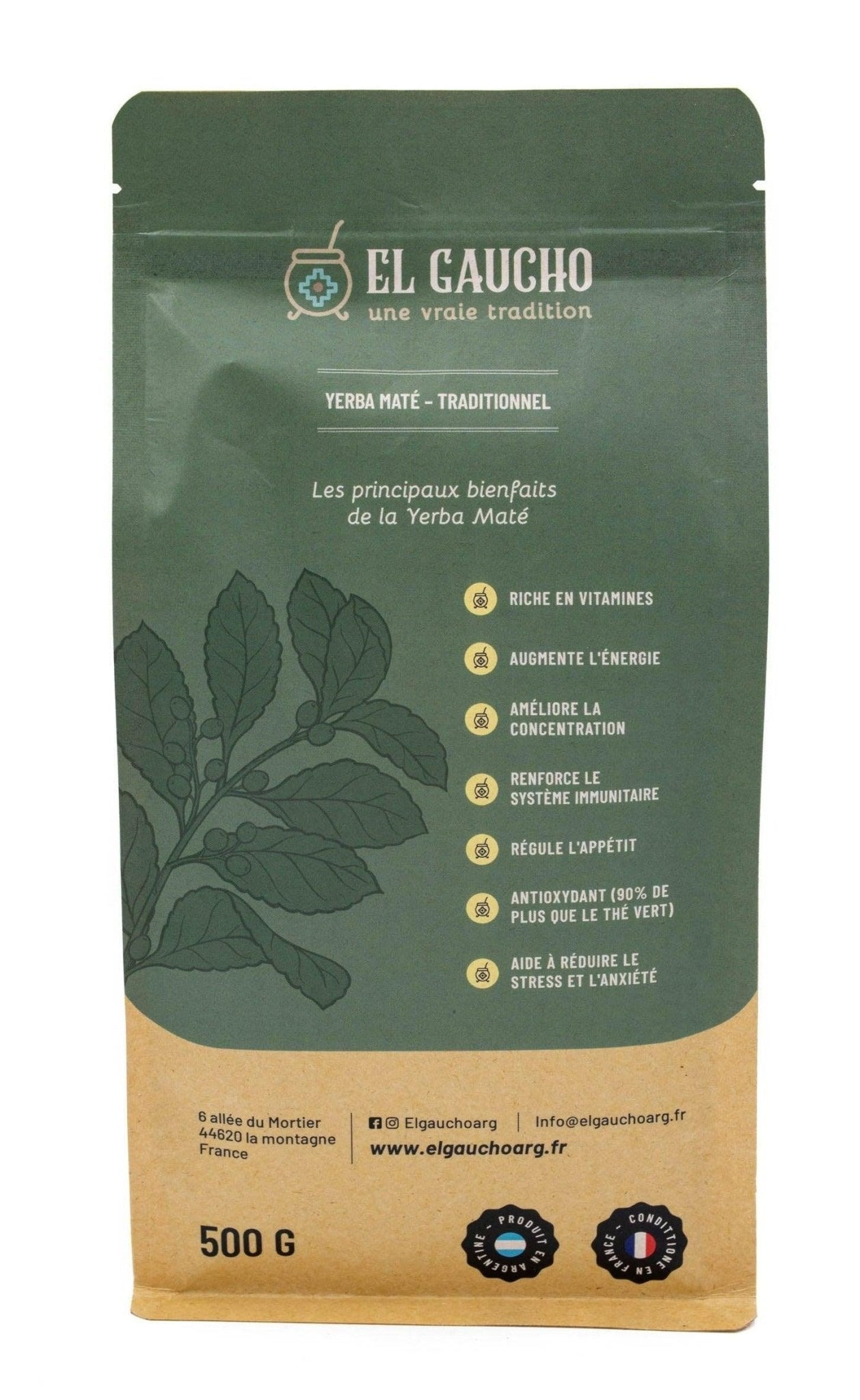 El Gaucho Traditionnel - Yerba Maté D'argentine 500g - El Gaucho une vraie tradition