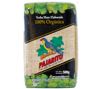 Paquet de yerba mate Pajarito Orgánica 500g, yerba mate biologique paraguayenne certifiée avec emballage papier kraft écologique