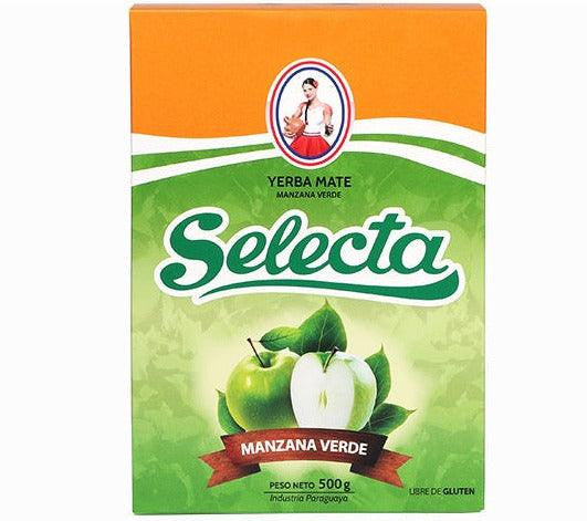 Yerba Mate Selecta Pomme Verte 500g. Saveur classique de yerba paraguayenne avec des touches subtiles de pomme verte. Origine Paraguay